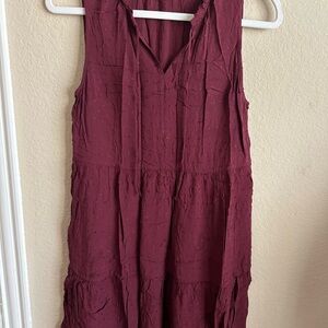 Burgundy Sleeveless Dress